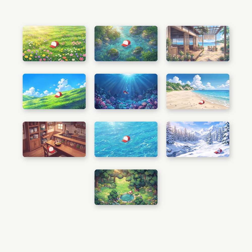 Los diez fondos horizontales de Cap Wallpaper Pack